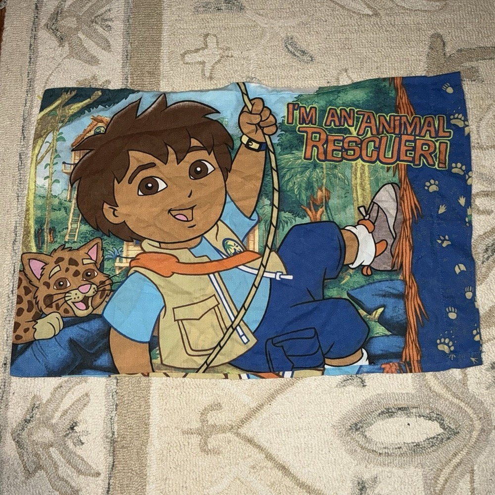 Go Diego go vintage pillowcase animal rescuer Dora Nickelodeon Vintage
